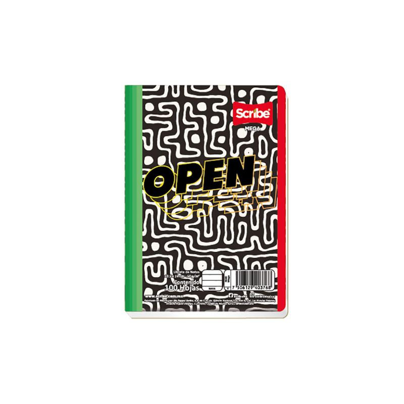 16144 - LIBRETA COSIDA POCKET 100H RAYAS MEGA