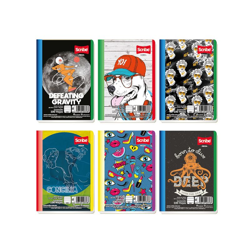 18773 - LIBRETA COSIDA POCKET 100H RAYAS MEGA