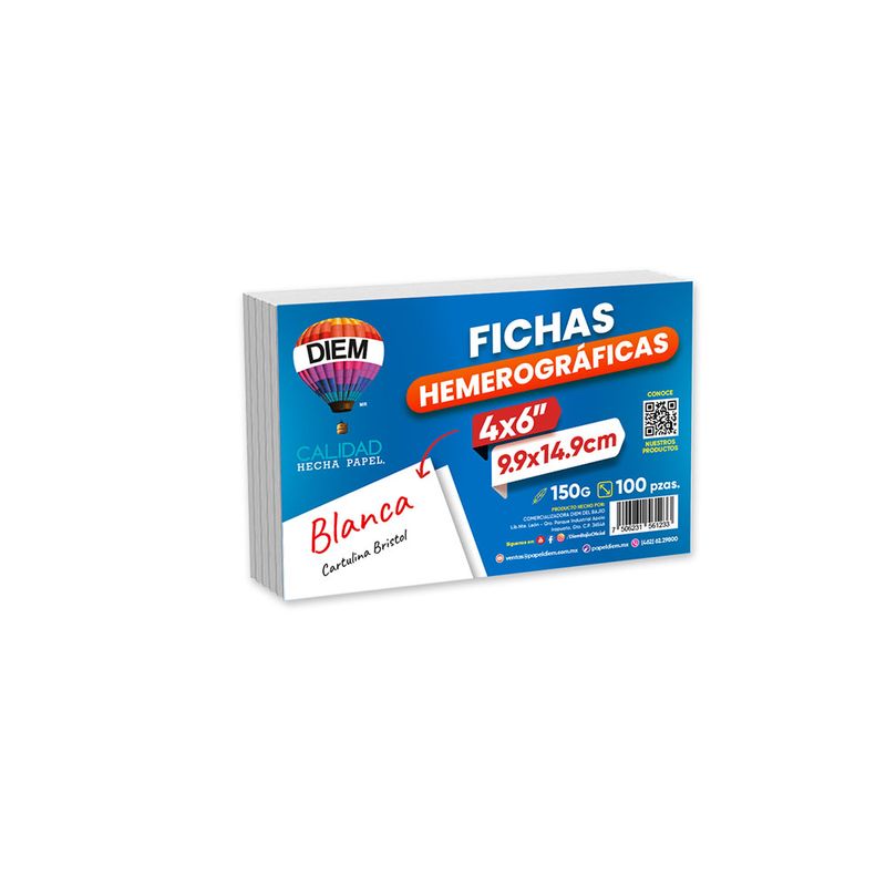 52582 - TARJETA BLANCA 4X6 CON 100 PARA ARCHIVO DIEM