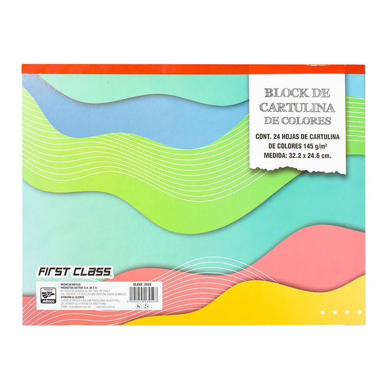 52310 - BLOCK CARTULINA CARTA COLORES SURTIDOS C/24HJS FIRST CLASS