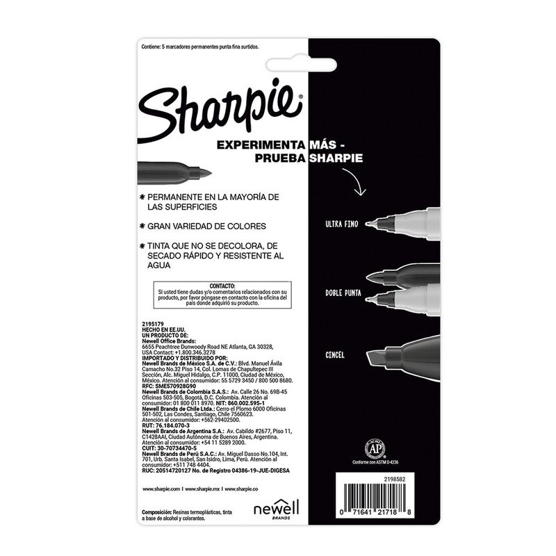 52697 - MARCADOR PERMANENTE FINO PORTRAITS CON 5 SHARPIE