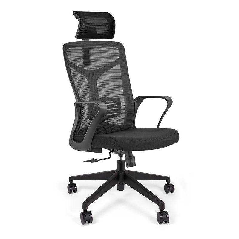 52705 - SILLON EJECUTIVO RESPALDO ALTO MALLA C/CABECERA NEGRO CANTABRIA