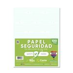 PAPEL SEGURIDAD CARTA VERDE C/100 PZAS