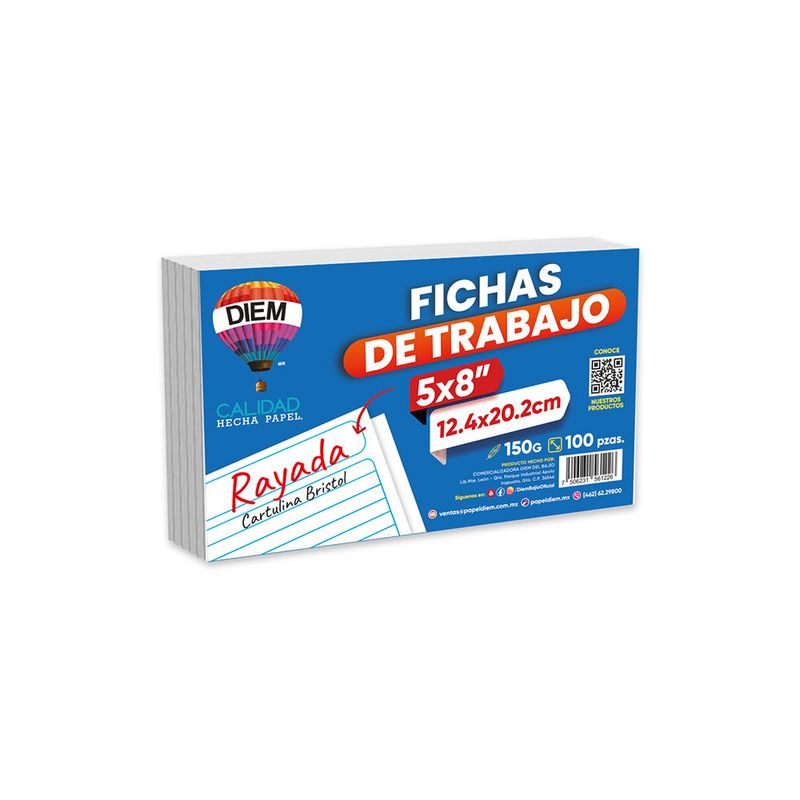 52590 - TARJETA RAYAS 5X8 CON 100 PARA ARCHIVO DIEM