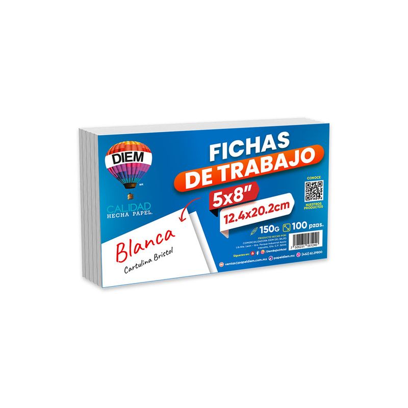 52583 - TARJETA BLANCA 5X8 CON 100 PARA ARCHIVO DIEM