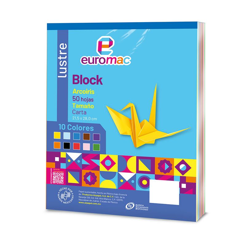 52278 - BLOCK LUSTRE CARTA COLORES SURTIDOS C/50HJS