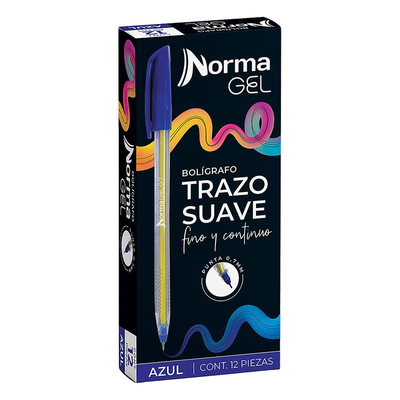BOLIGRAFO FINO AZUL CAJA CON 12 NORMA