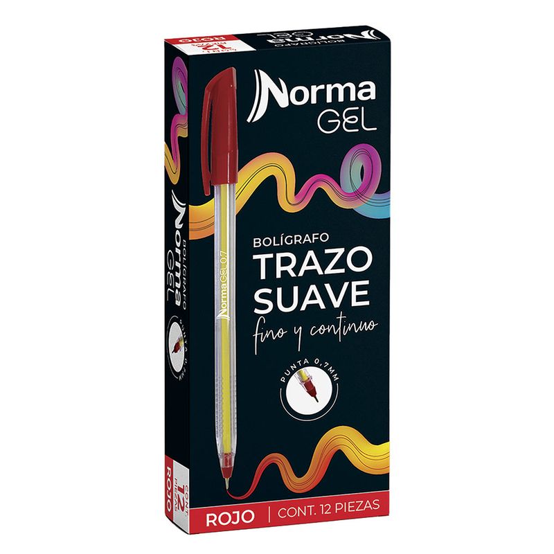 52439 - BOLIGRAFO FINO ROJO CAJA CON 12 NORMA