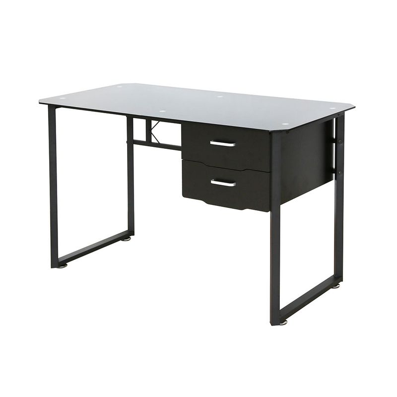 52859 - ESCRITORIO BASICO CON CUBIERTA DE CRISTAL NEGRO