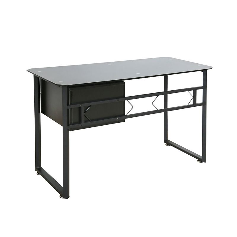 52861 - ESCRITORIO BASICO CON CUBIERTA DE CRISTAL NEGRO