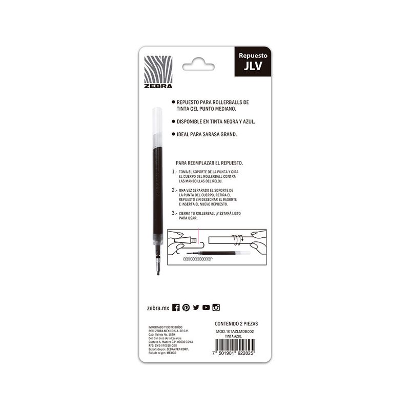 55132 - REPUESTO PARA BOLIGRAFO  SARASA GRAND JLV AZUL BLT CON 2