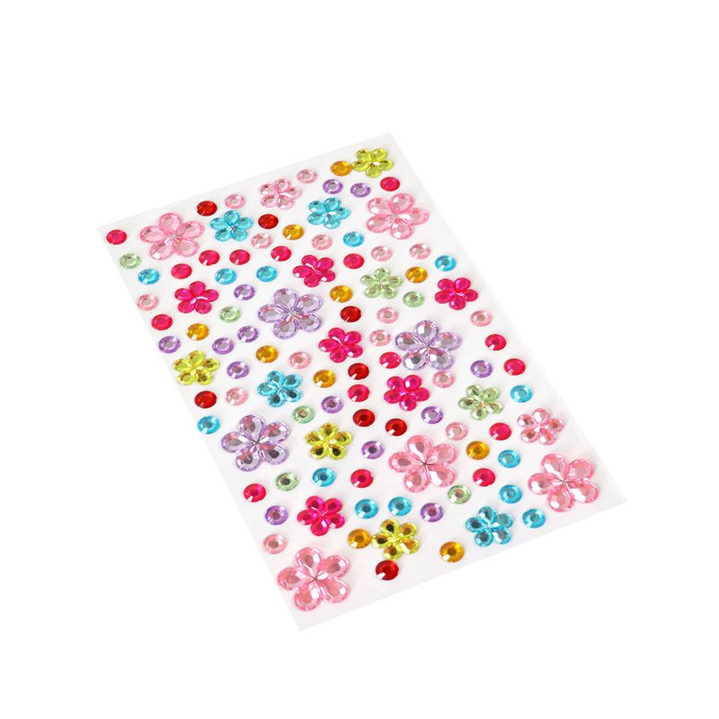 53282 - PIEDRAS ACRILICAS ADHESIVAS CIRCULOS Y FLORES BARRILITO