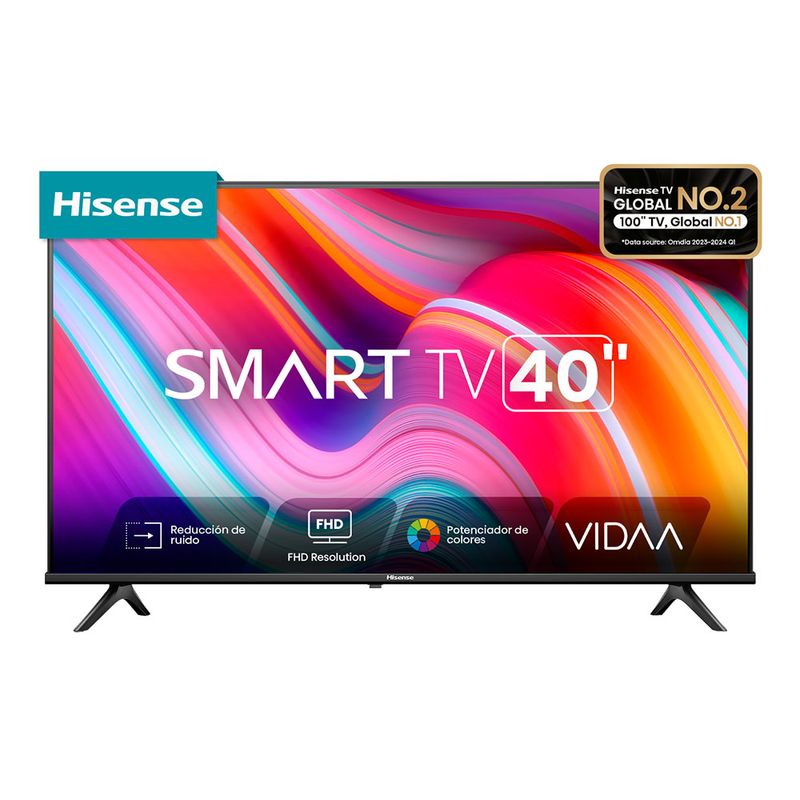 54931 - PANTALLA LED HISENSE A4K 40" FHD (1920 X 1080), SMART TV VIDAA, WI-FI, 2 HDMI, 1 USB
