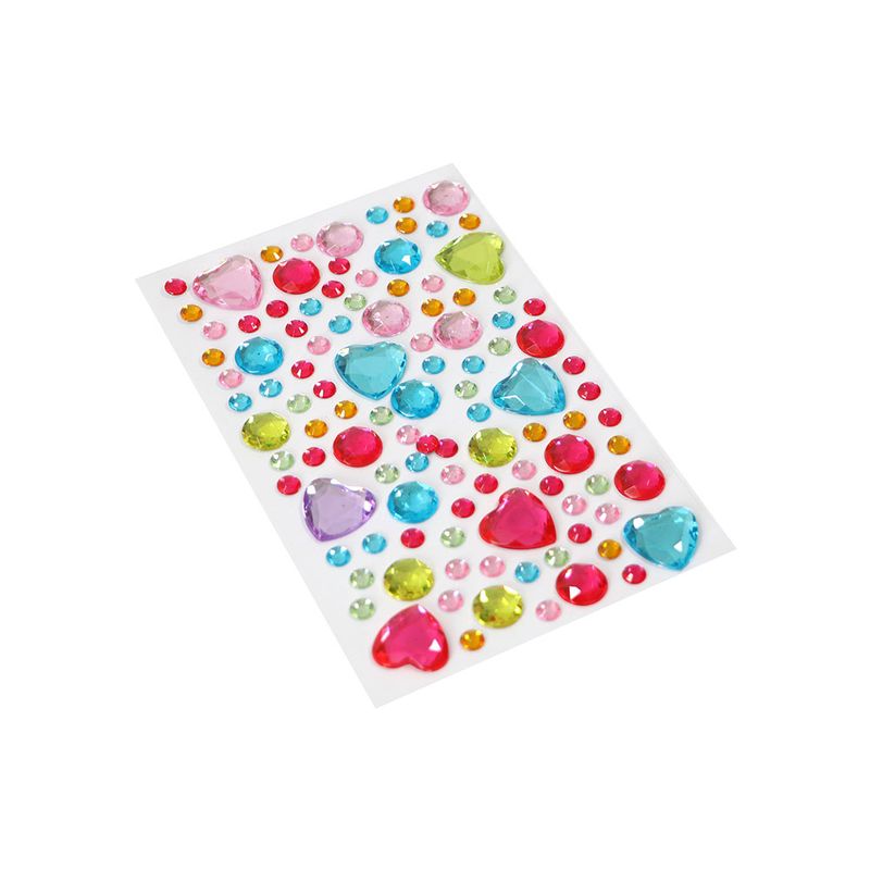 53286 - PIEDRAS ACRILICAS ADHESIVAS CIRCULOS Y CORAZONES BARRILITO