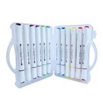 53302 - MARCADOR ACRÍLICO GRUESO DOBLE PUNTA CINCEL/PINCEL C/12 PZAS PASCUA