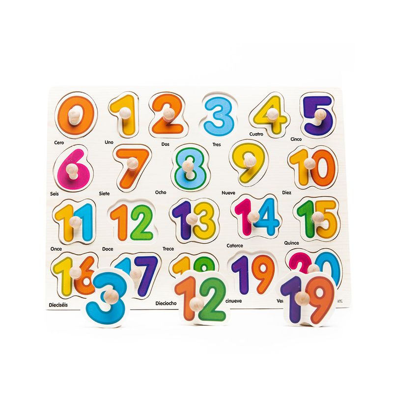 54741 - JUEGO MADERA DIDACTICO NUMEROS CON PIN