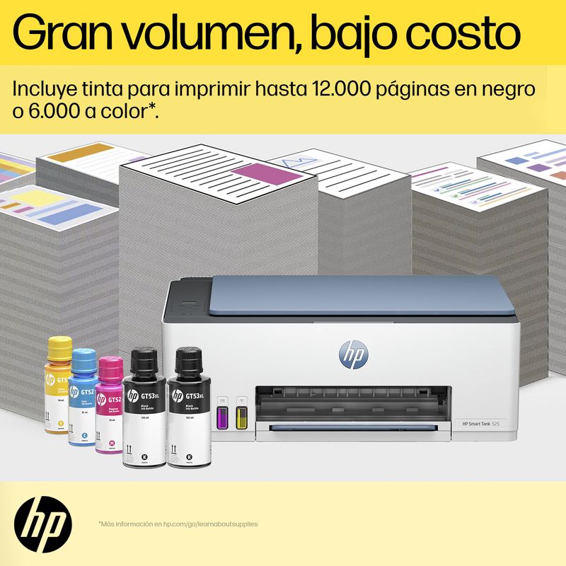 54957 - MULTIFUNCIONAL HP SMART TANK 525 TINTA CONTINUA COLOR USB