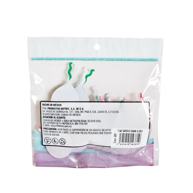 53456 - FIGURAS DE FOAMY DIAMANTADO CON ADHESIVO GLOBOS C/38 PIEZAS