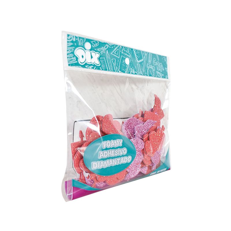 53458 - FIGURAS DE FOAMY DIAMANTADO CON ADHESIVO CORAZONES C/38 PIEZAS