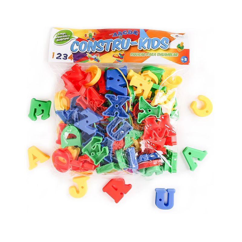 54732 - JUEGO DIDACTICO CONSTRU-KIDS LETRAS C/105 COLORES SURTIDOS