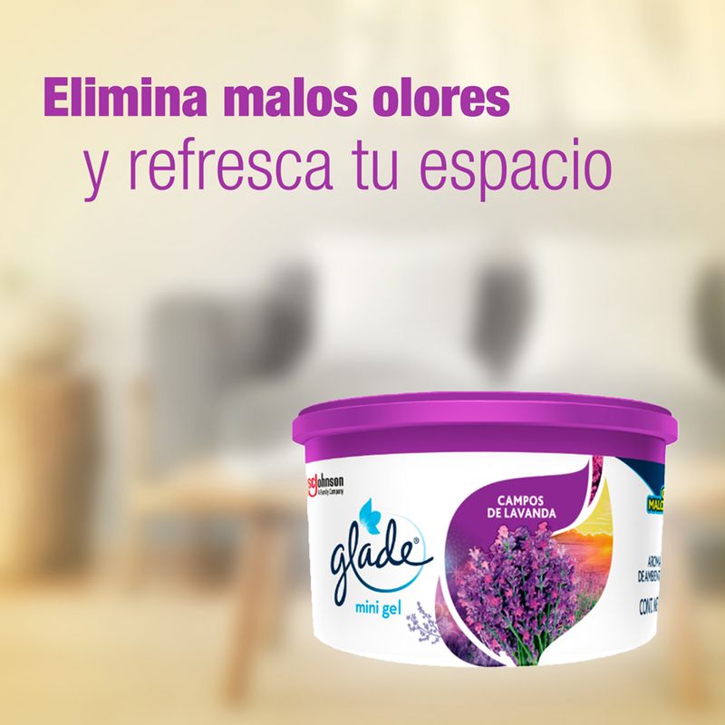 AROMATIZANTE GLADE MINI GEL CAMPOS DE LAVANDA 70GRS