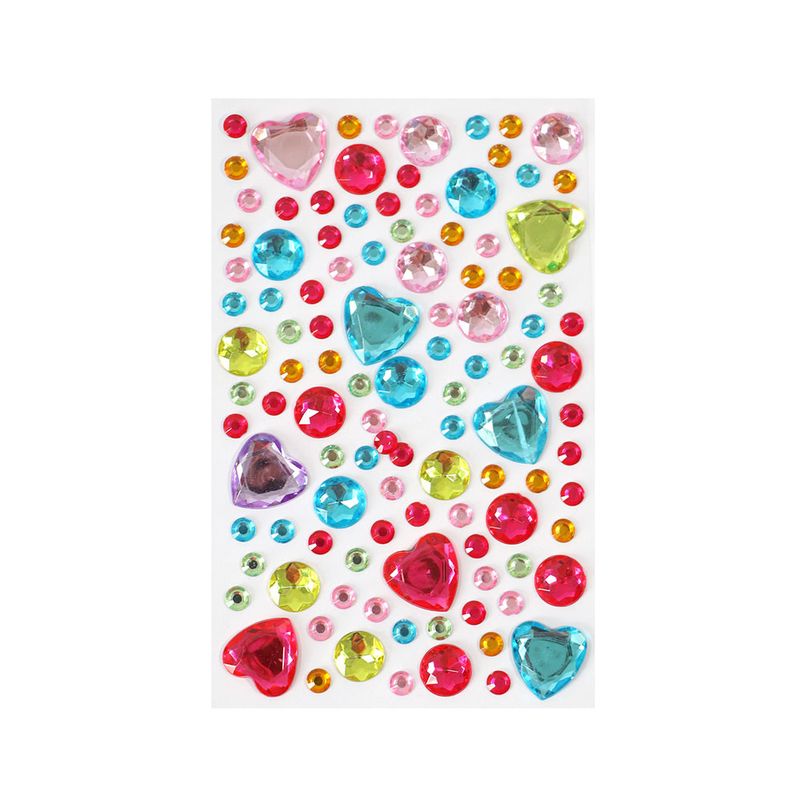 53285 - PIEDRAS ACRILICAS ADHESIVAS CIRCULOS Y CORAZONES BARRILITO