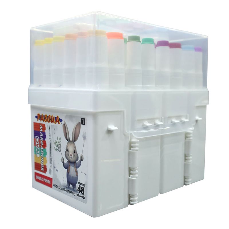 52726 - MARCADOR OVAL DOBLE PUNTA CON 48PZAS PASCUA