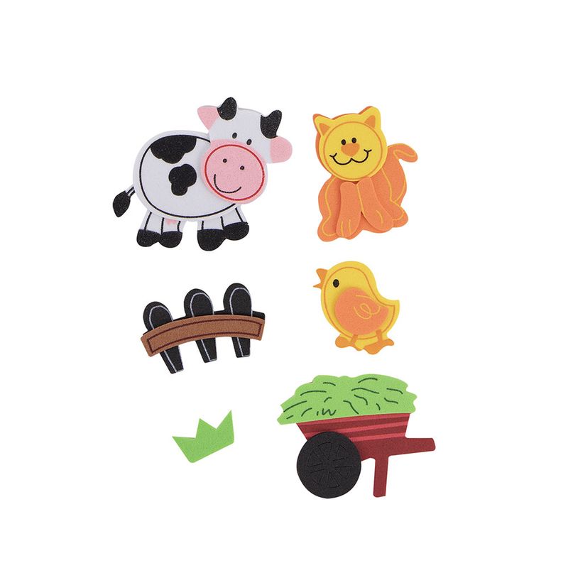 53287 - STICKERS FOAMY GRANJA 10 PIEZAS BARRILITO