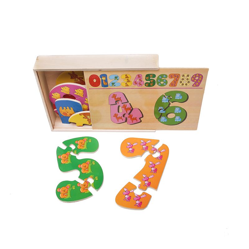 54744 - JUEGO MADERA ROMPECABEZAS NUMEROS 0-9