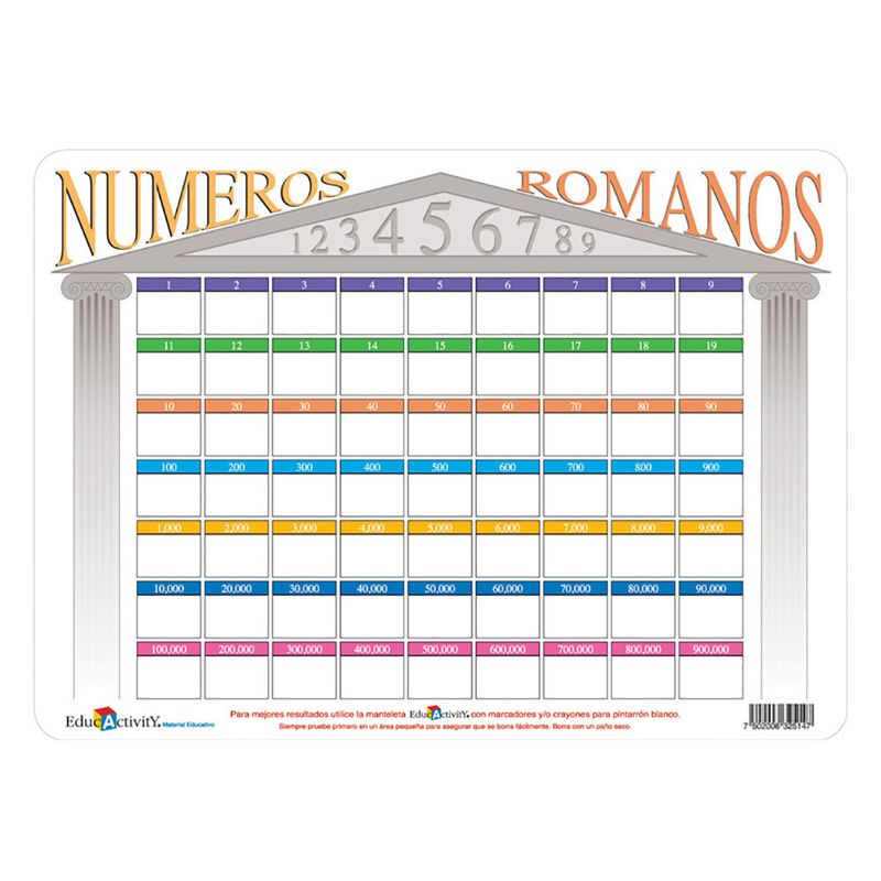 54717 - TAPETE EDUCATIVO NUMEROS ROMANOS