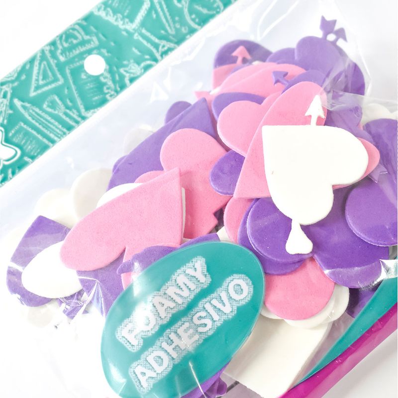 53463 - FIGURAS DE FOAMY CON ADHESIVO CORAZONES C/77 PIEZAS