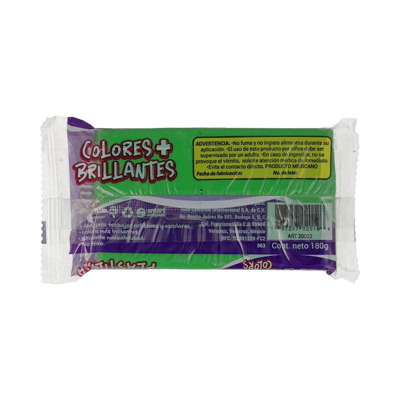 53255 - PLASTILINA MARQUETA 180GR VERDE OSCURO SMARTY