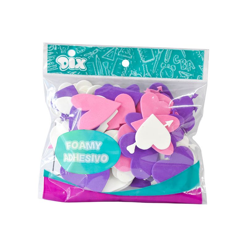 52615 - FIGURAS DE FOAMY CON ADHESIVO CORAZONES C/77 PIEZAS