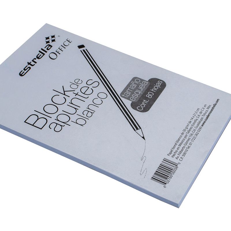 53044 - BLOCK NOTAS BLANCO ESQUELA 80HJS