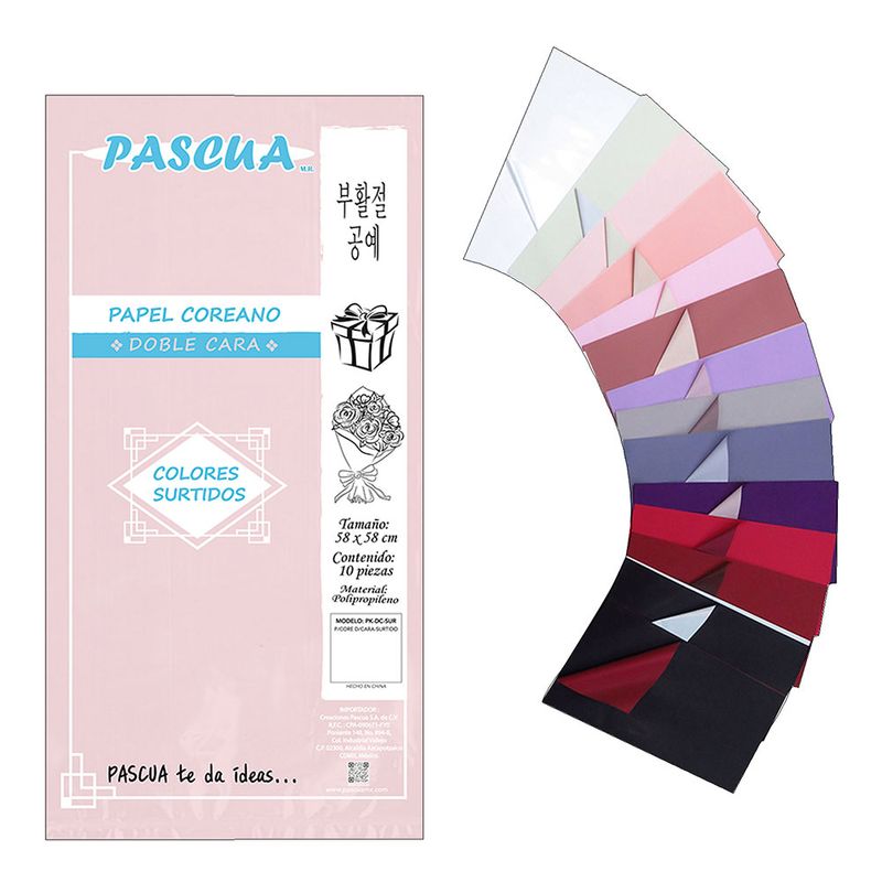 52678 - PAPEL COREANO DOBLE CARA SURTIDO C/10 PASCUA