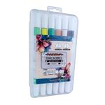 52723 - MARCADOR ACRÍLICO DELGADO DOBLE PUNTA PINCEL/BALA C/12 PZAS PASCUA