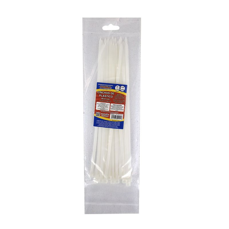 52658 - CINCHOS PLASTICO 25CM BLANCO BOLSA C/25 PASCUA