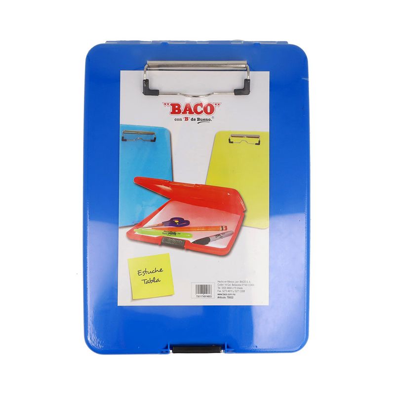 52598 - TABLA CARTA AGARRAPAPEL ESTUCHE PLASTICO BACO