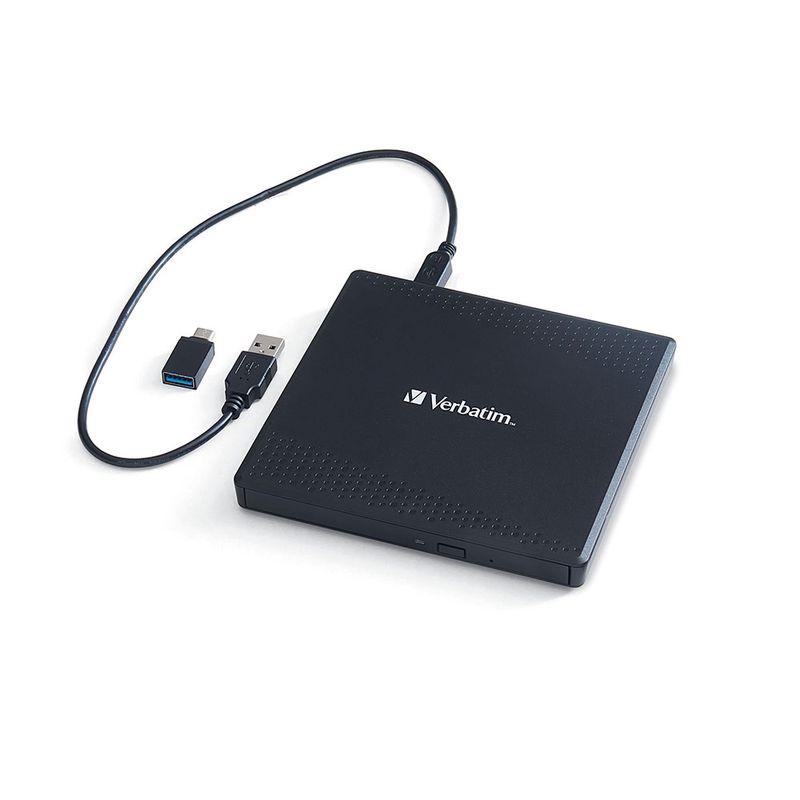 UNIDAD GRABADORA DE CD Y DVD EXTERNA USB VERBATIM, NEGRO