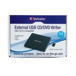 UNIDAD GRABADORA DE CD Y DVD EXTERNA USB VERBATIM, NEGRO