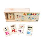 54755 - JUEGO MADERA DOMINO ALFABETO ILUSTRADO