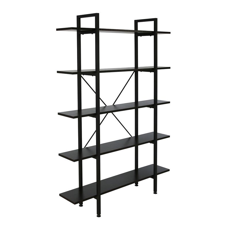 LIBRERO MINIMALISTA CON 5 REPISAS NEGRO