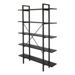 LIBRERO MINIMALISTA CON 5 REPISAS NEGRO