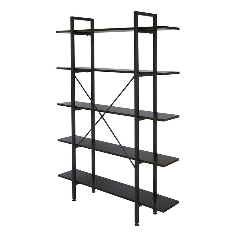 LIBRERO MINIMALISTA CON 5 REPISAS NEGRO