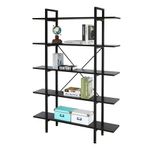 LIBRERO MINIMALISTA CON 5 REPISAS NEGRO