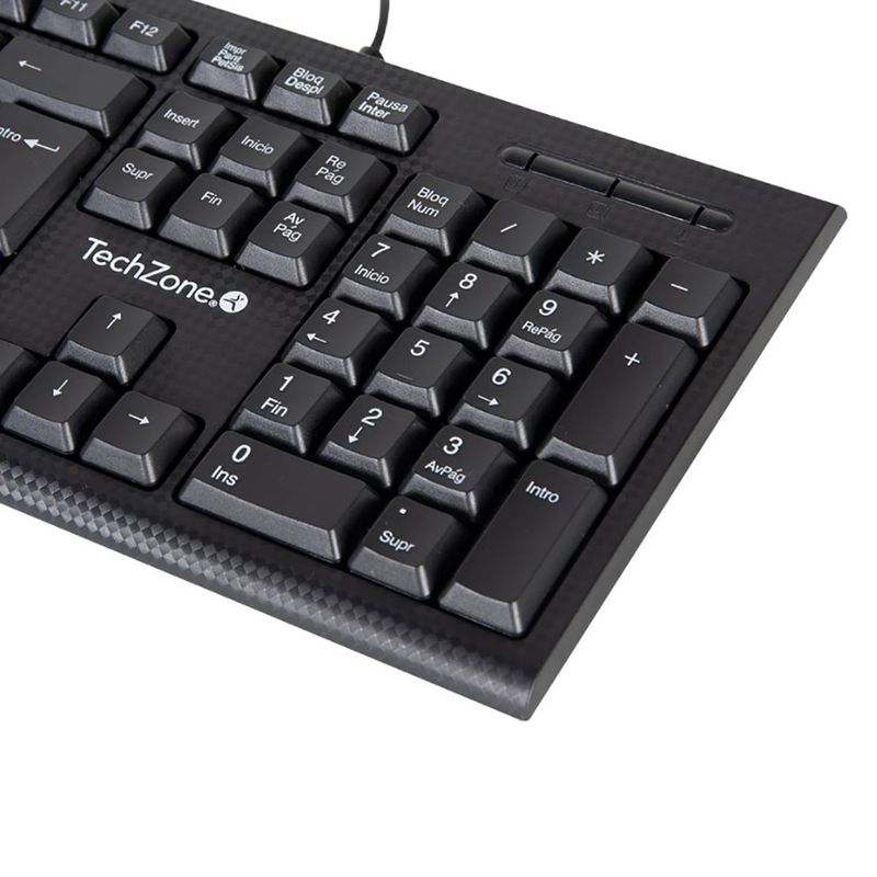 54773 - TECLADO ALAMBRICO TECHZONE QWERTY USB WIN/MAC