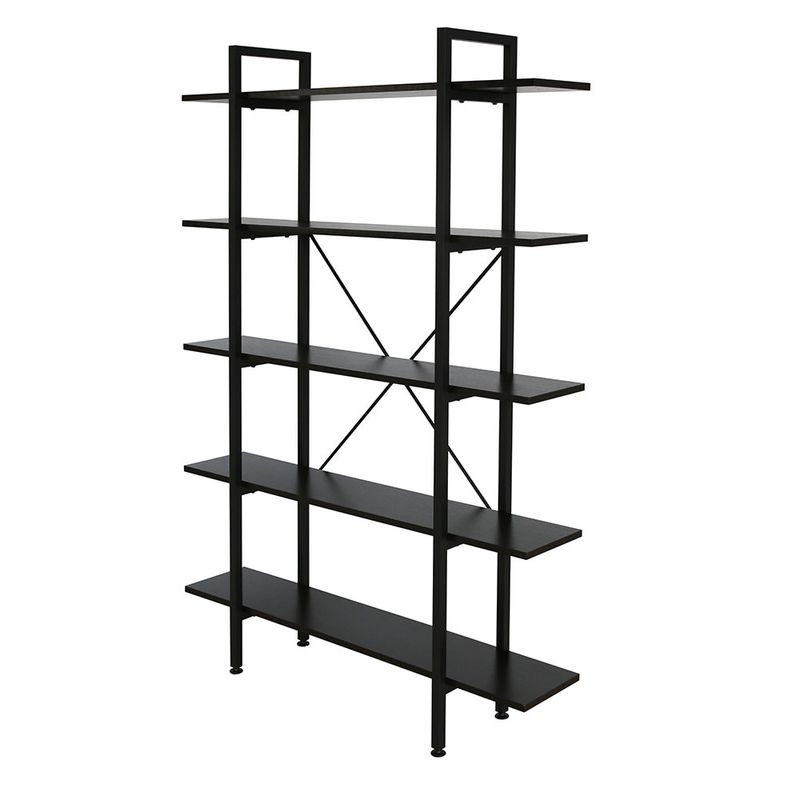 LIBRERO MINIMALISTA CON 5 REPISAS NEGRO
