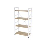 53839 - LIBRERO MINIMALISTA CON 5 REPISAS MAPLE ESTRUCTURA NEGRA