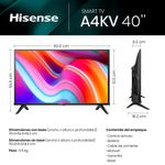 55236 - PANTALLA LED HISENSE A4K 40" FHD (1920 X 1080), SMART TV VIDAA, WI-FI, 2 HDMI, 1 USB