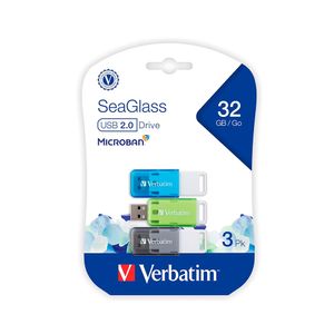 Kit 3 Memorias Usb 32Gb Verbatim Usb 2.0 Seaglass 71266